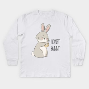 Honey Bunny Cute Rabbit Design Kids Long Sleeve T-Shirt